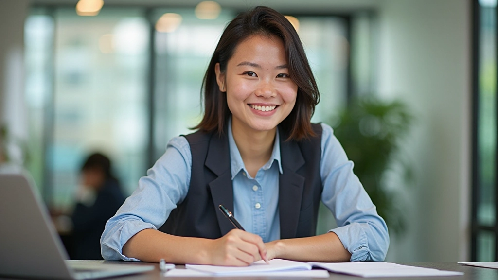 Person confidently writing with improved understanding of grammar concepts