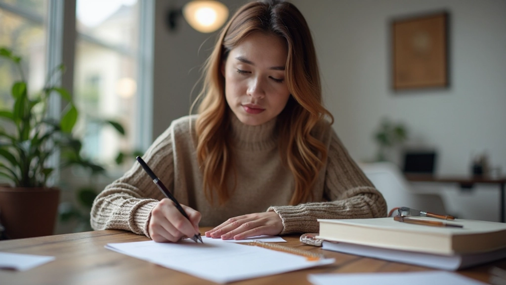 Close-up of punctuation marks on paper with red pen corrections and writing notes